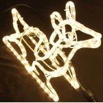  3D Deer Family Set of 3 Animated LED Warm White Christmas Motif Rope Lights 